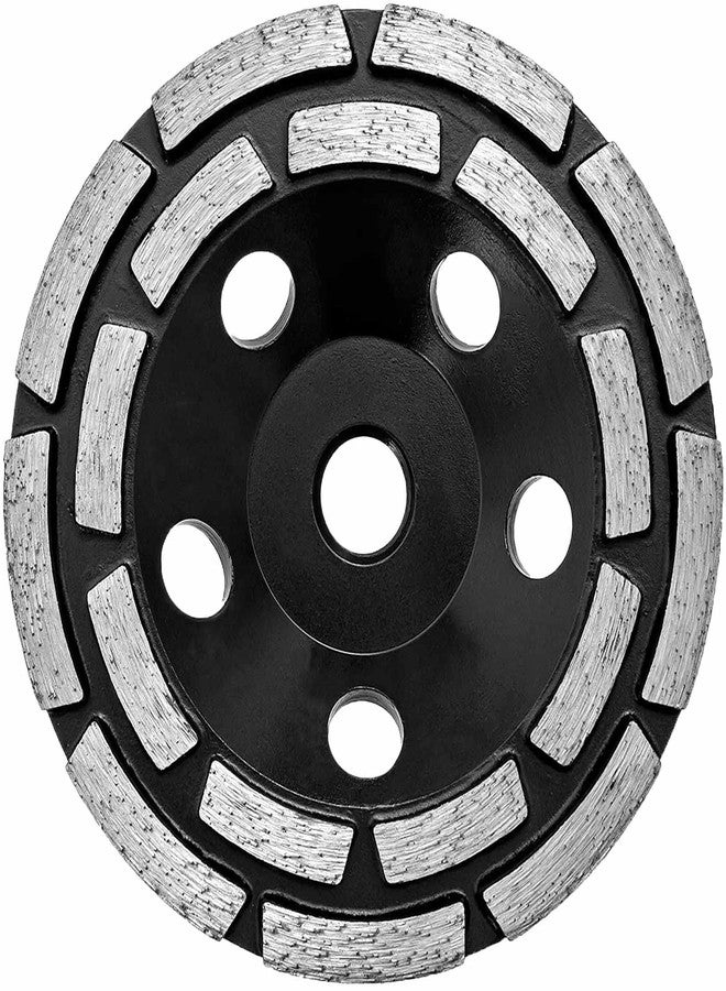 JONMON Double Row Diamond Cup - 5 Inch Surface Grinding Wheel, 125MM Heavy Duty Turbo Row Segment Grinder Disc Tool for Angle Grinder Polishing Concrete Masonry Granite Cleaning - Image 1