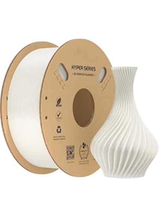 خيوط هايبر بي إل إيه، 1.75 مم، 1 كجم، بكرة للطابعات ثلاثية الأبعاد (أبيض، 1.75 مم)