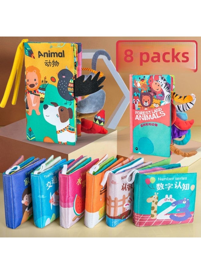 Baby's Cloth Book Baby's Early Education Can't Tear Rip Bite Toy Three-dimensional Early Education 6 Months Infant's Educational Book-Color:3 Bilingual Cognitions (family + Transportation + Numbers)  - Image 2