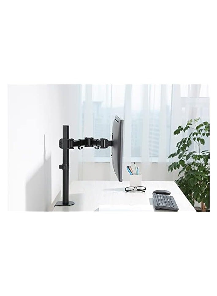 PROMASS Full Motion Single VESA Computer Monitor Desk Mount Stand with Articulating Double Center Arm Joint | for 13" to 34" Screens |Arm Fully Motion with Bracket Base Adjustable Swivel LCD LED - Image 2
