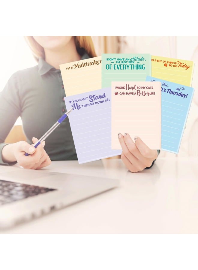 Fancy Land Funny Notepads with Sayings Lined Note Pad with Sarcastic Quotes for Coworkers Office Supplies Women Men 6 Pack - Image 5
