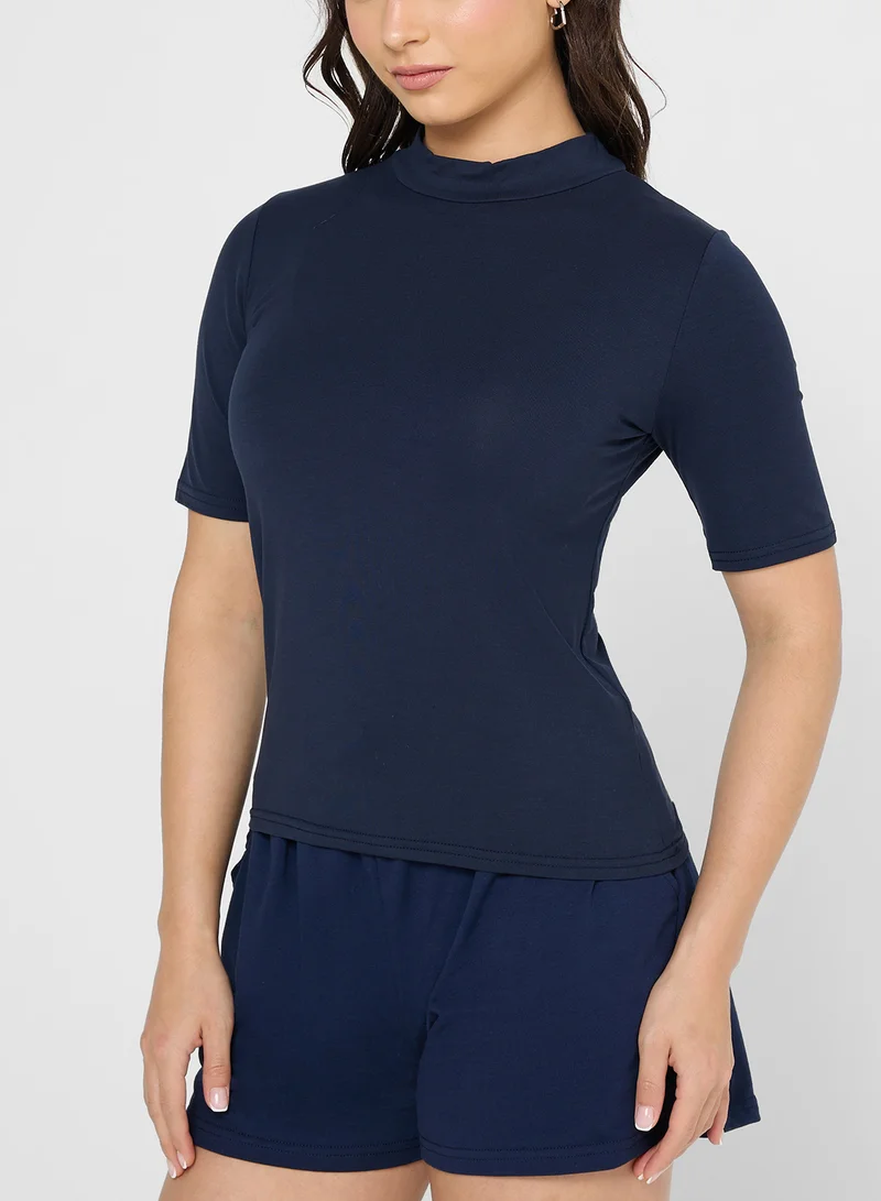 Ginger Basics Cotton High Neck T-shirt