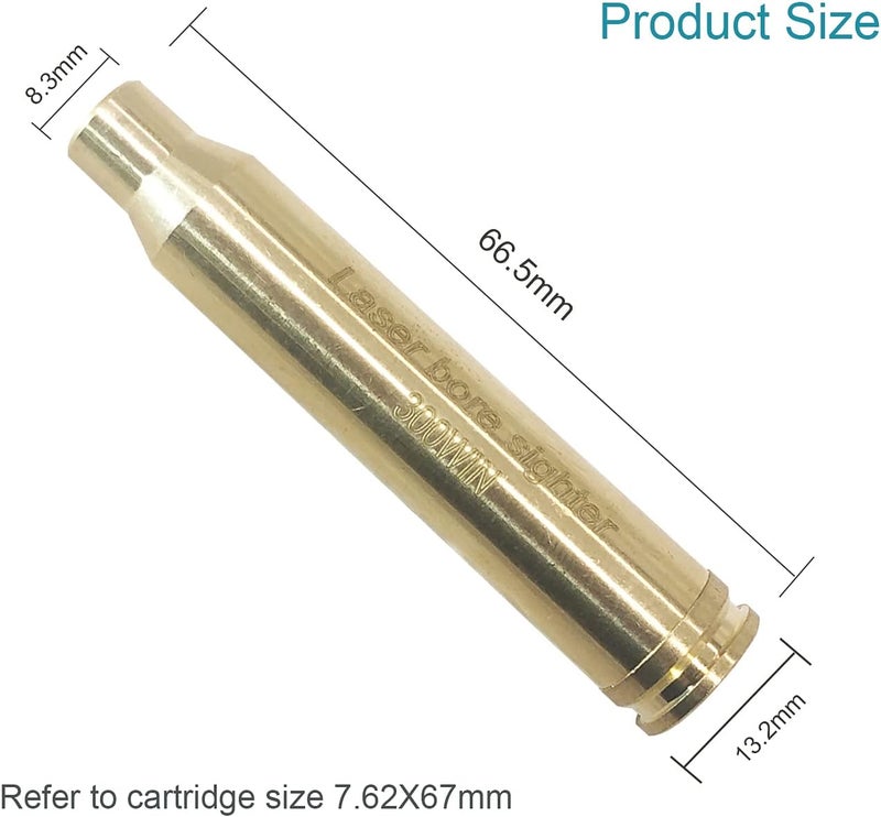 MOSANDON 300Win Red Dot Laser Bore Sight,.300 Win MAG Bore Sight Cal,.300WM Boresighter 7.62X67mm Cartridge Laser Boresighter with 2 Sets of Batteries - Image 3