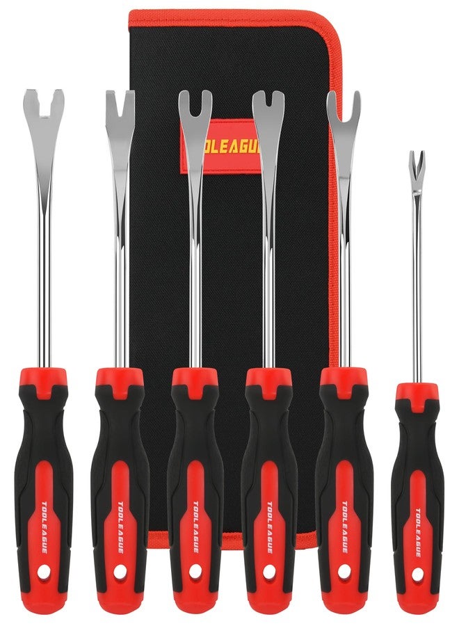 TOOLEAGUE 6Pcs Auto Upholstery Trim Panel Removal Tool Set,Car Trim Removal Tool, Fastener Remover Kit with Storage Bag - Image 1