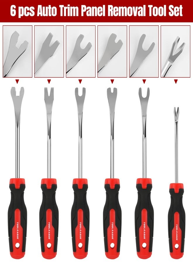 TOOLEAGUE 6Pcs Auto Upholstery Trim Panel Removal Tool Set,Car Trim Removal Tool, Fastener Remover Kit with Storage Bag - Image 2