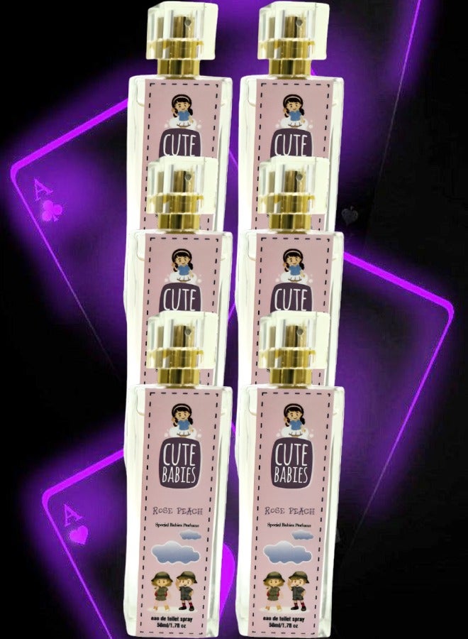 Cute 6 Pieces Babies Rose Peach Perfume 50ml EDT - Image 1