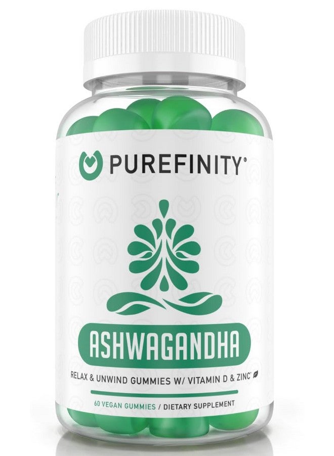 PUREFINITY Ashwagandha Gummies with Vitamin D & Zinc - Ashwagandha Supplement Gummies for Mood Support, Calming & Relaxing - Gluten Free, Non-GMO, Vegan - 60 Gummies - Image 1