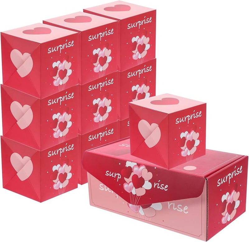 GALPADA Valentine Bouncing Boxes with Bag Sturdy Cardboard Candy Treat Box for Chocolates Party Favors - Image 2