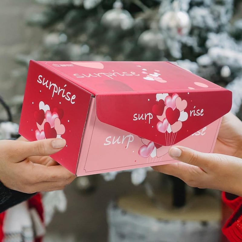 GALPADA Valentine Bouncing Boxes with Bag Sturdy Cardboard Candy Treat Box for Chocolates Party Favors - Image 4