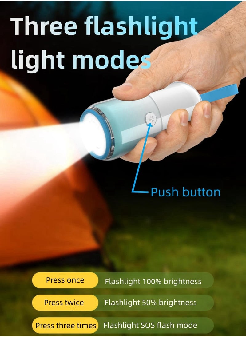 SYOSI Camping Flashlight, Mini Camping Lantern, Rechargeable LED Flashlight, Multifunctional Flashlight with Night Light/SOS Light/Camping Light/RGB Light, for Hiking/Camping/Emergency/Home  - Image 4