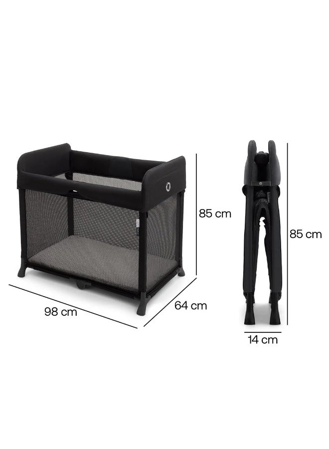 Bugaboo Stardust Travel Cot & Playard-Easy Unfold in One Second-With Zip In Bassinet, Mattress & Travel Bag-2 Year Warranty-For 0 to 2Y (Upto 15 Kg)-Black - Image 2