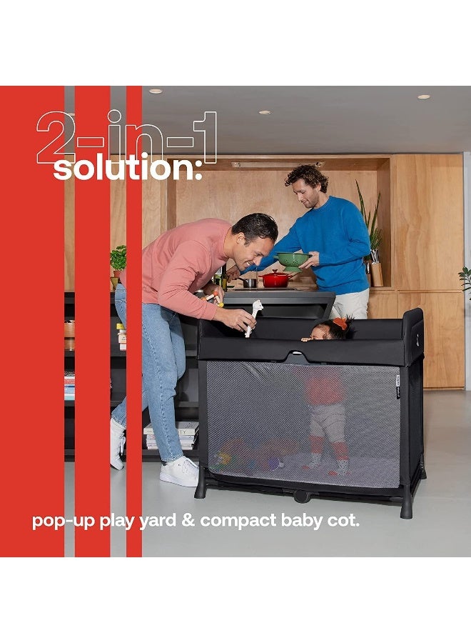 Bugaboo Stardust Travel Cot & Playard-Easy Unfold in One Second-With Zip In Bassinet, Mattress & Travel Bag-2 Year Warranty-For 0 to 2Y (Upto 15 Kg)-Black - Image 4