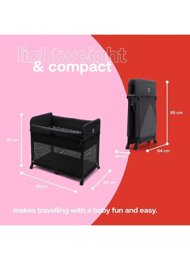 Bugaboo Stardust Travel Cot & Playard-Easy Unfold in One Second-With Zip In Bassinet, Mattress & Travel Bag-2 Year Warranty-For 0 to 2Y (Upto 15 Kg)-Black - Image 2