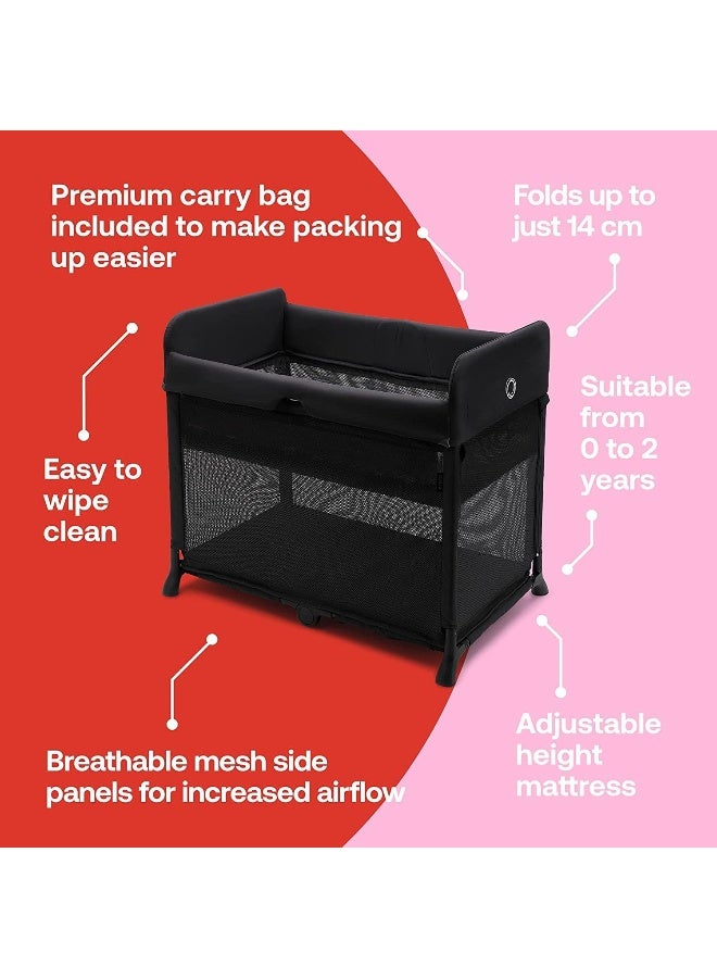 Bugaboo Stardust Travel Cot & Playard-Easy Unfold in One Second-With Zip In Bassinet, Mattress & Travel Bag-2 Year Warranty-For 0 to 2Y (Upto 15 Kg)-Black - Image 3