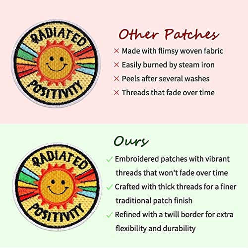 Daily Crafts Daily Crafts Sew or Iron on Patches 2pcs I Designer Skull Design Patches for Clothing Round Iron Patches for Backpacks Black Patches for Covering Logo Patches for Jackets  - Image 5