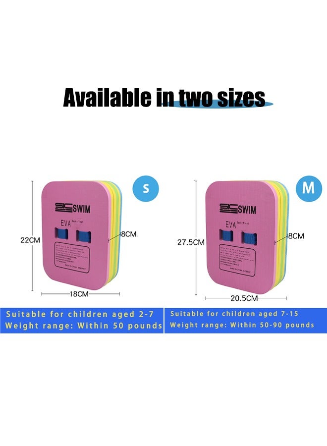 Generic Back Float Swimming Belt Water Aerobics Exercise Aqua Fitness Swim Training Equipment Board with Adjustable Layers for Kids Swimming Beginners Floating Board (Square Pink) - Image 2