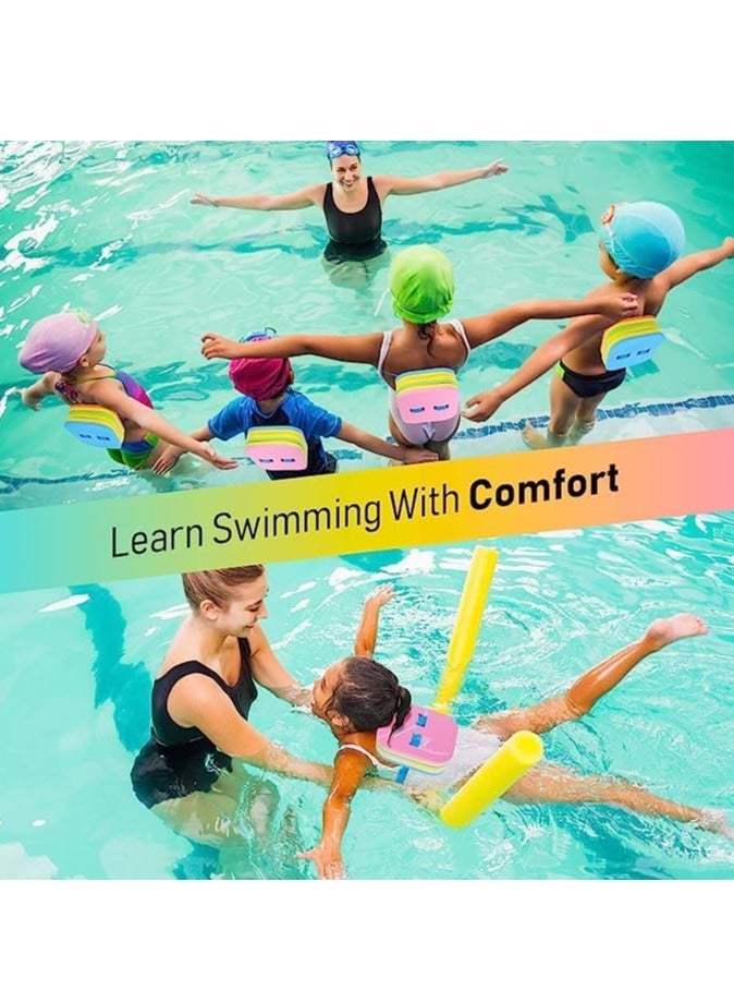 Generic Back Float Swimming Belt Water Aerobics Exercise Aqua Fitness Swim Training Equipment Board with Adjustable Layers for Kids Swimming Beginners Floating Board (Square Pink) - Image 4