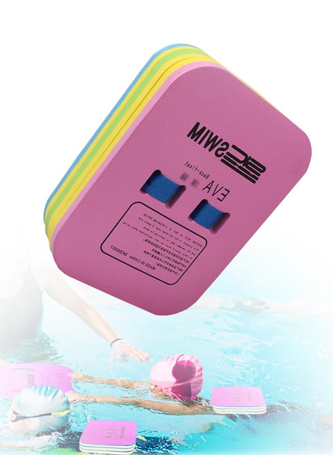 Generic Back Float Swimming Belt Water Aerobics Exercise Aqua Fitness Swim Training Equipment Board with Adjustable Layers for Kids Swimming Beginners Floating Board (Square Pink) - Image 1