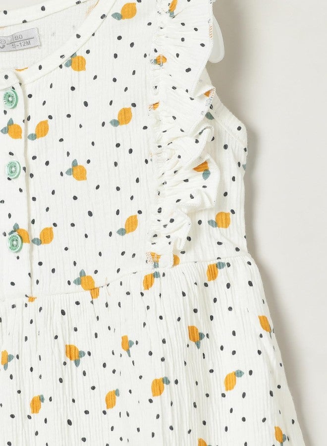 Milou Baby-Girl's Cotton A-Line Knee-Length Casual Dress (BG_D0003 C2_White AOP - Image 3