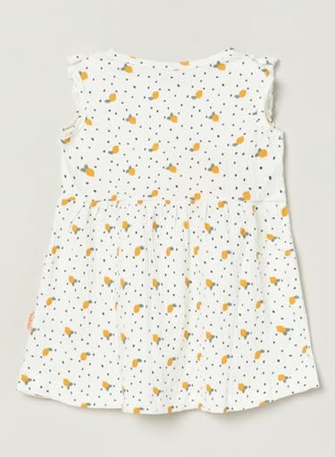 Milou Baby-Girl's Cotton A-Line Knee-Length Casual Dress (BG_D0003 C2_White AOP - Image 5