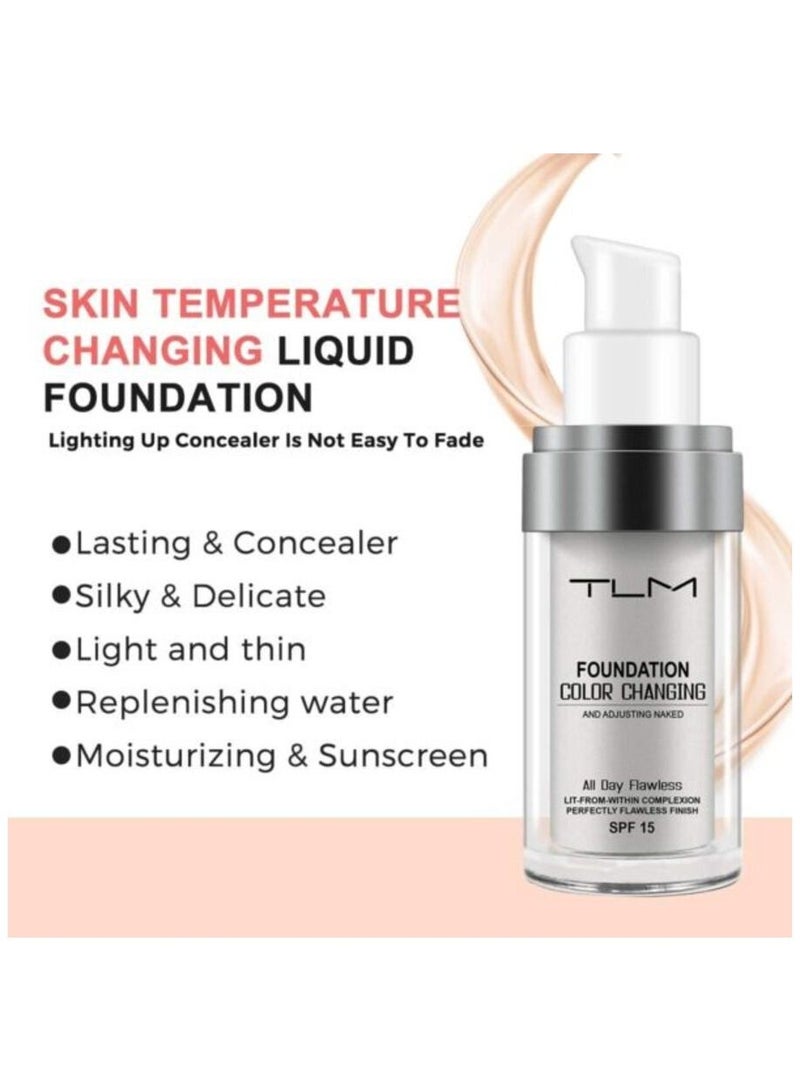 TLM BB Cream Flawless Colour Changing Liquid Foundation Hides Wrinkles and Lines, Covering Imperfections 2 Pack - Image 5