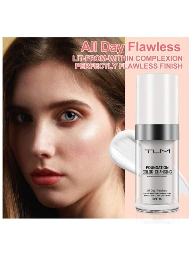 TLM BB Cream Flawless Colour Changing Liquid Foundation Hides Wrinkles and Lines, Covering Imperfections 2 Pack - Image 4