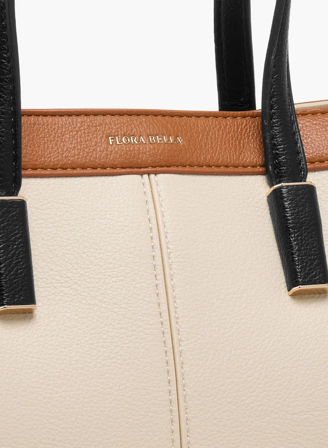 فلورا بيلا من شو إكسبرس Panelled Tote Bag with Detachable Strap and Zip Closure