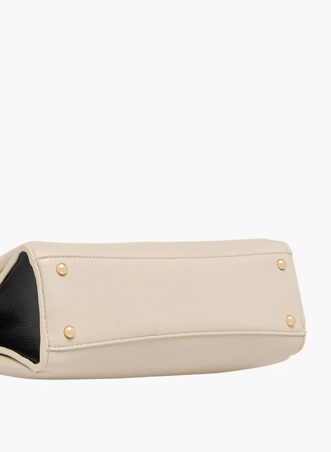 فلورا بيلا من شو إكسبرس Panelled Tote Bag with Detachable Strap and Zip Closure