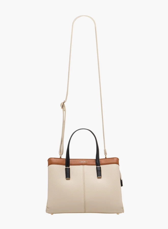 فلورا بيلا من شو إكسبرس Panelled Tote Bag with Detachable Strap and Zip Closure