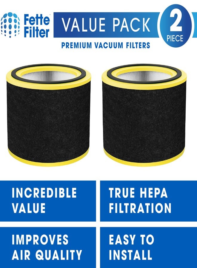 فيتي فلتر فلتر Fette - FLT151 بديل لفلتر True Hepa H13 V متوافق مع GermGuardian للموديلات AC3000، AC151، AP3151، AC3000W، AC3000، AC151W من سلسلة AirSafe، أسود/أصفر. عبوة من قطعتين - Image 2