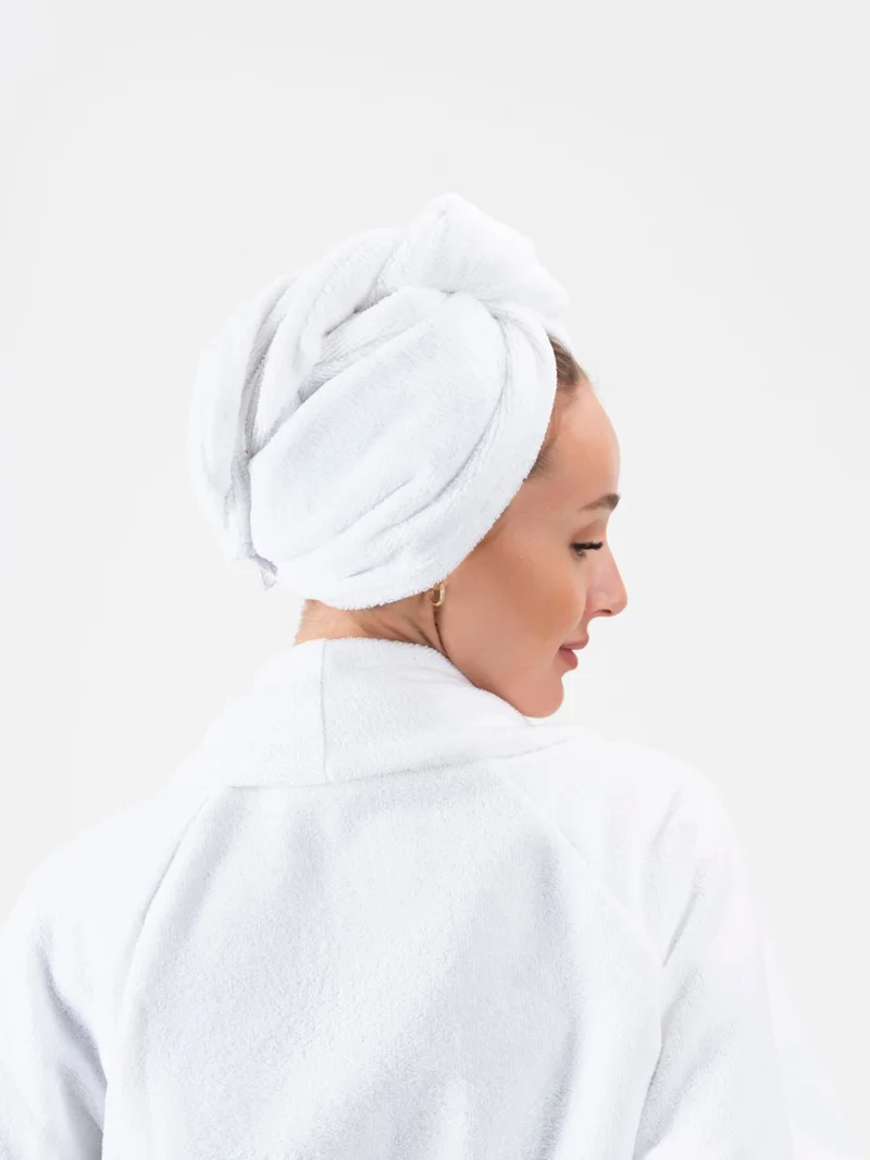 Ender Home Buttoned Hair Drying Cap Triga Velvet Head Towel Hair Cap