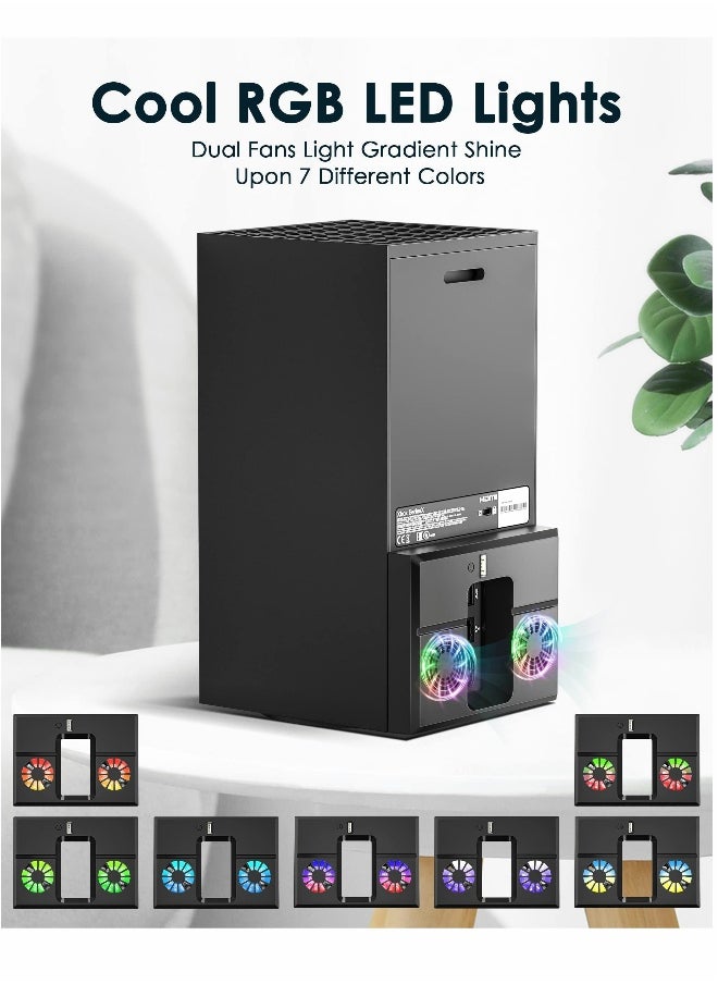 ماركة غير محددة - مروحة تبريد عمودية لجهاز Xbox Series X، قاعدة تبريد تعمل بالطاقة USB مع إضاءة LED RGB - Image 1