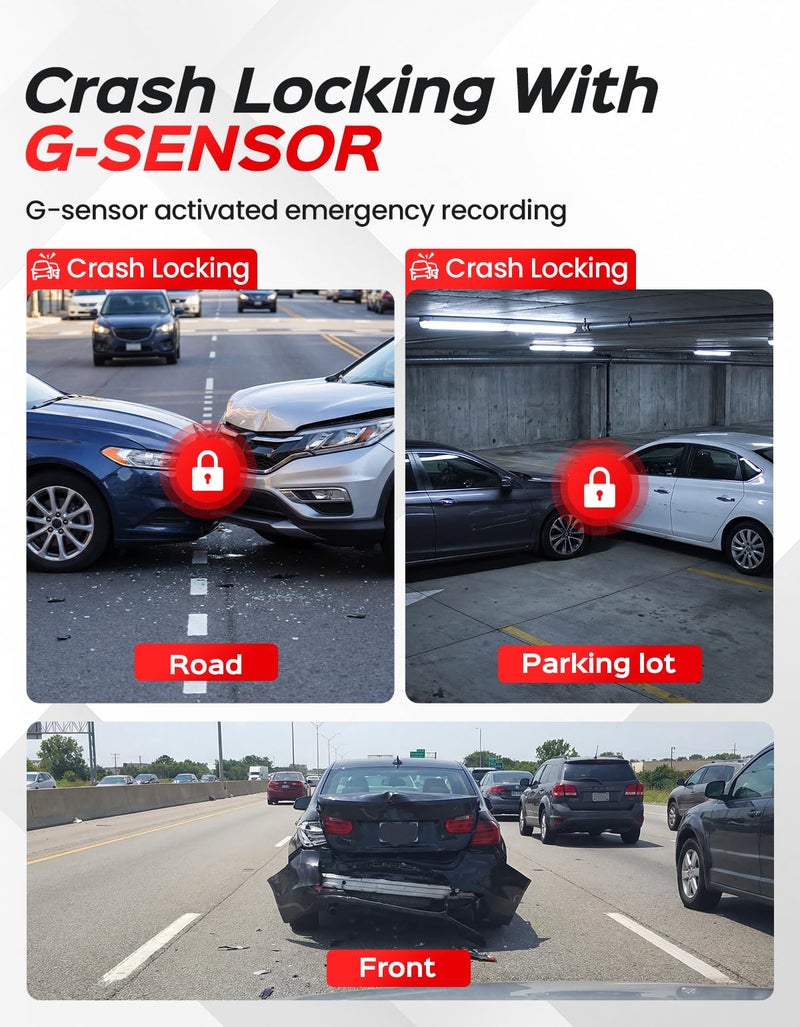TECXERLLON TECXLERON Dash Cam, 4K Full HD Dash Camera for Cars, Built-in GPS and Wi-Fi, 64GB SD Card Included, 160° Wide Angle Lens, Night Vision, G-Sensor, Loop Recording, 24H Parking Monitor - Image 5