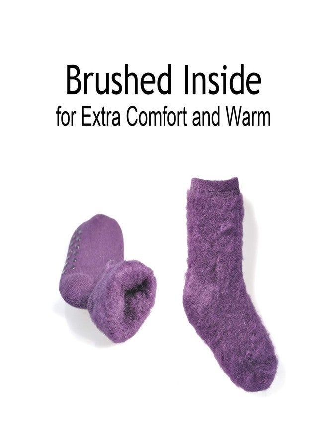 EPEIUS Baby Thermal Socks Toddler Boy/Girl Thick Warm Crew Socks with Grips Brushing Inside 5 Pack, Girls_5pk, 2-4T - Image 2
