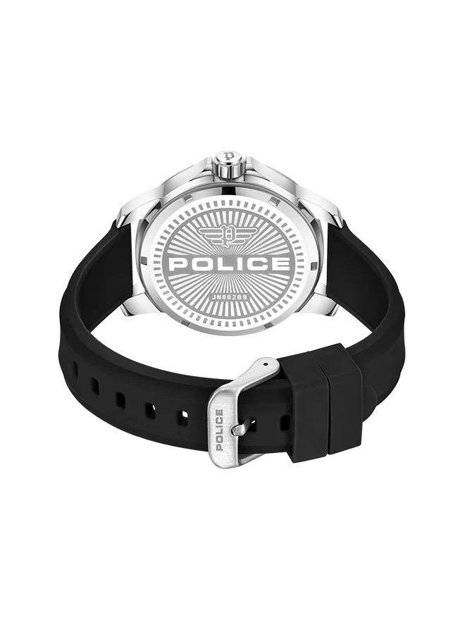 POLICE Mensor 44mm Men's Analog Watch with Black Silicone Strap