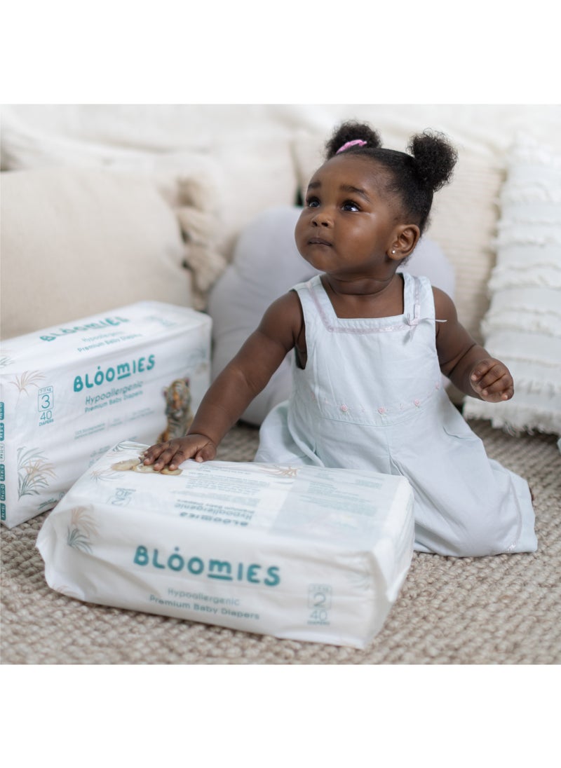 Bloomies - Bloomies Premium Baby Diapers with wetness indicator | Eco-friendly and Hypoallergenic Nappies Made with 100% Bamboo | Nappies Size 3 for babies 6-11kg x 40pcs - Image 1