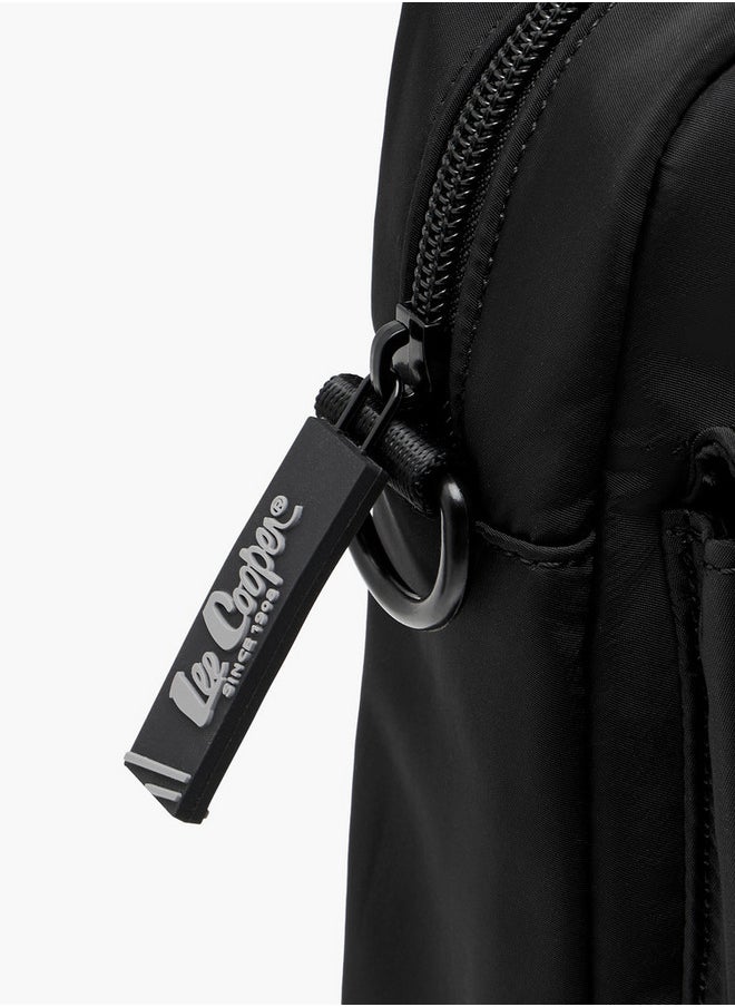 Lee Cooper Solid Crossbody Bag with Zip Closure and Adjustable Strap  - Image 4