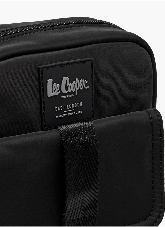 Lee Cooper Solid Crossbody Bag with Zip Closure and Adjustable Strap  - Image 3