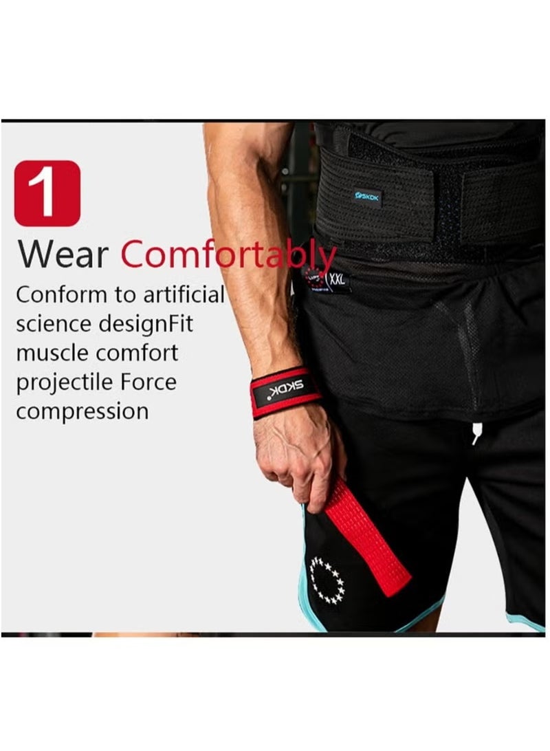 إس كي دي كي أحزمة رفع سيليكون غير قابلة للانزلاق ، أحزمة للصالة الرياضية ، رفع الأثقال ، أساور المعصم أحزمة رياضية للألعاب الرياضية للنساء والرجال ورفع الأثقال وكمال الأجسام وتدريب القوة（أسود） - Image 4