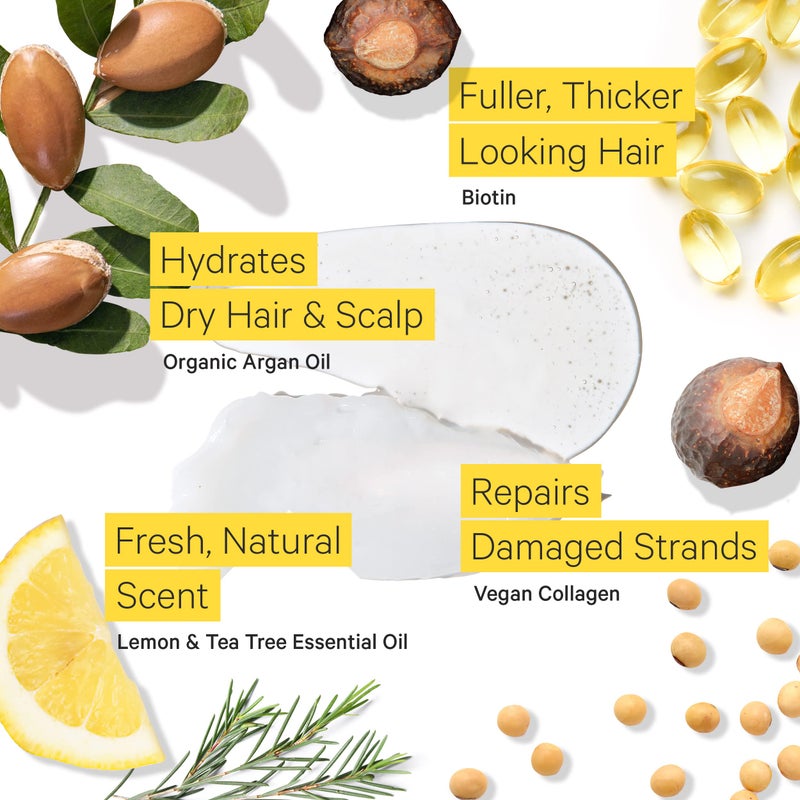 Tree To Tub Biotin Shampoo and Conditioner - Gentle Hair Thickening Shampoo and Conditioner for Fine Hair, Sensitive Scalp- Sulfate Free Shampoo and Conditioner Set w/Vegan Collagen Organic Argan Oil - Image 3