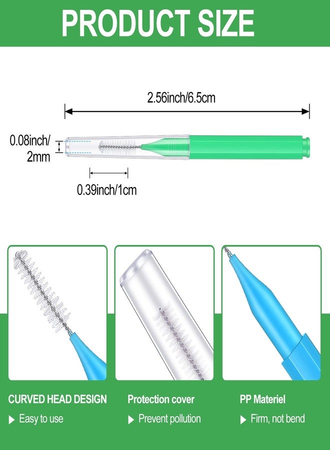 Patelai 80 Pieces Multicolored Braces Brush for Cleaner Interdental Brush Toothpick Dental Tooth Flossing Head Oral Dental Hygiene Flosser Tooth Cleaning Tool Kit, 8 Colors - Image 2