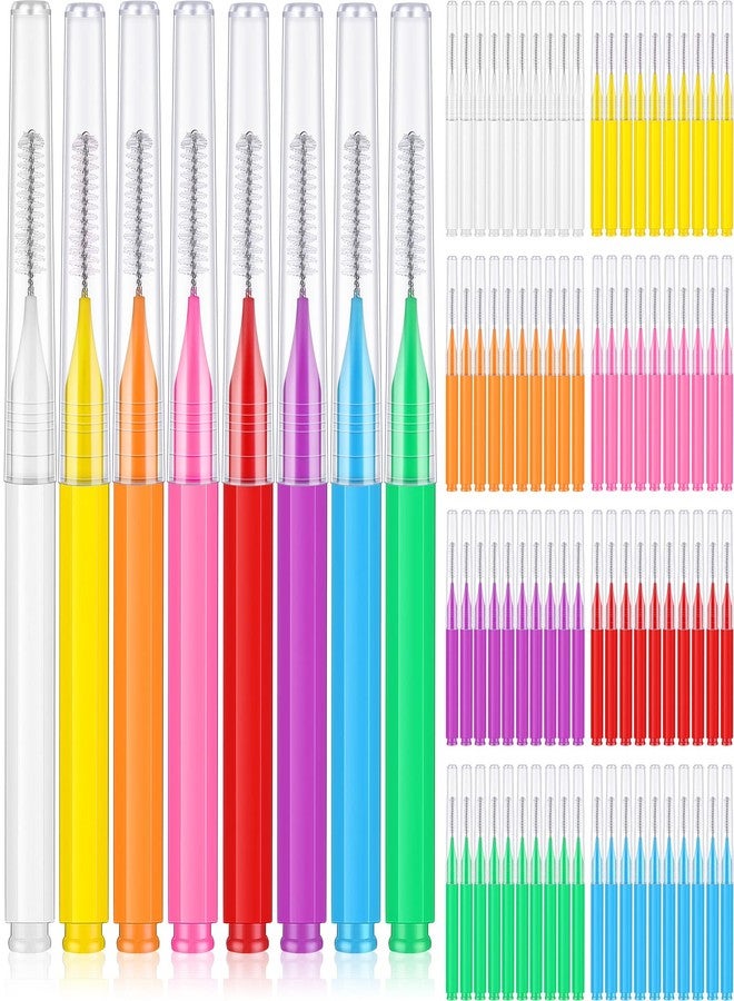 Patelai 80 Pieces Multicolored Braces Brush for Cleaner Interdental Brush Toothpick Dental Tooth Flossing Head Oral Dental Hygiene Flosser Tooth Cleaning Tool Kit, 8 Colors - Image 1