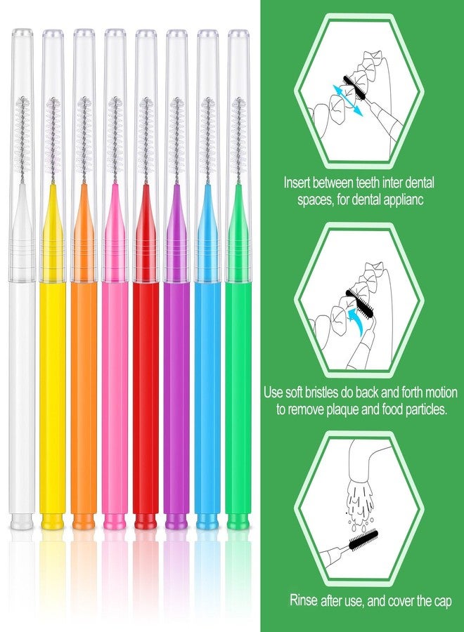Patelai 80 Pieces Multicolored Braces Brush for Cleaner Interdental Brush Toothpick Dental Tooth Flossing Head Oral Dental Hygiene Flosser Tooth Cleaning Tool Kit, 8 Colors - Image 5