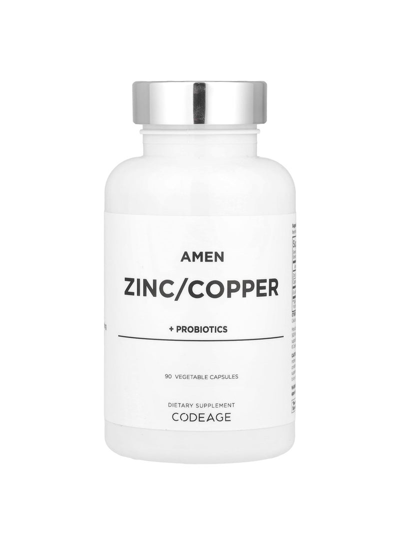 Codeage Amen, Zinc/Copper + Probiotics, 90 Vegetable Capsules