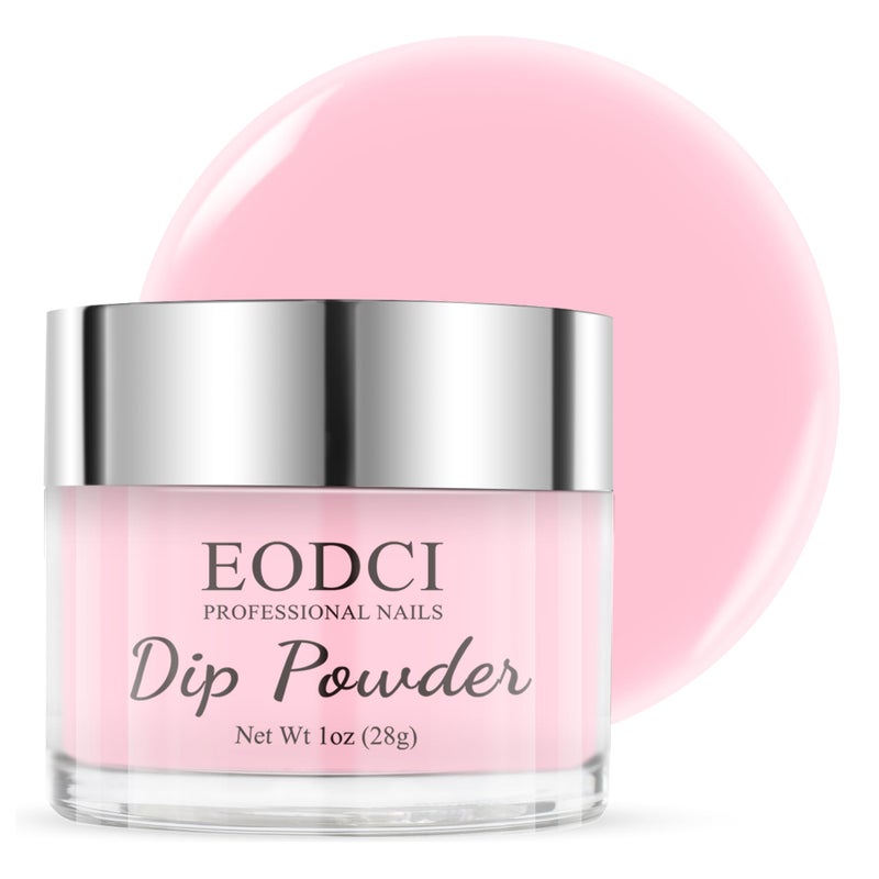 EODCI 1 Oz/28g Pink Dip Powder, Neutral Nail Dipping Powder for Long-lasting 28 Days+ Dip Nail Art French Manicure Nail Starter & Professional Home DIY Salon Use, No Needed Nail Lamp Curing - Image 1