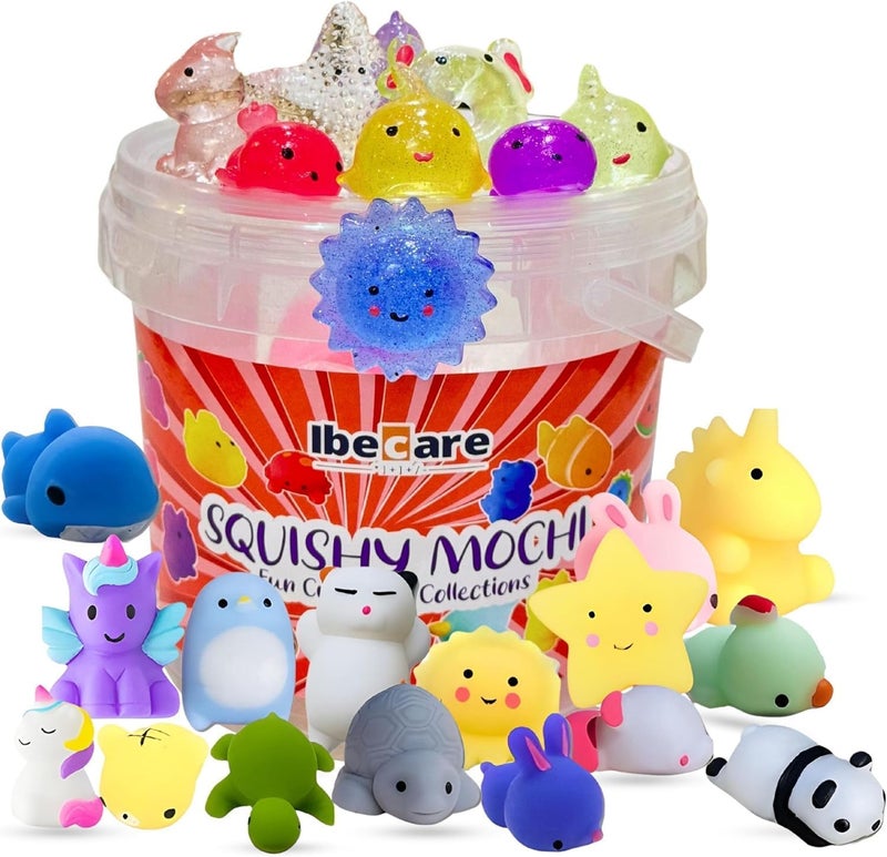 Ibecare Mochi Squishy Toys | Party favors for kids! birthday giveaways or return gifts for Birthday party kids | mini toys | goodie bags pinatas stocking fillers (24  Pcs) - Image 1