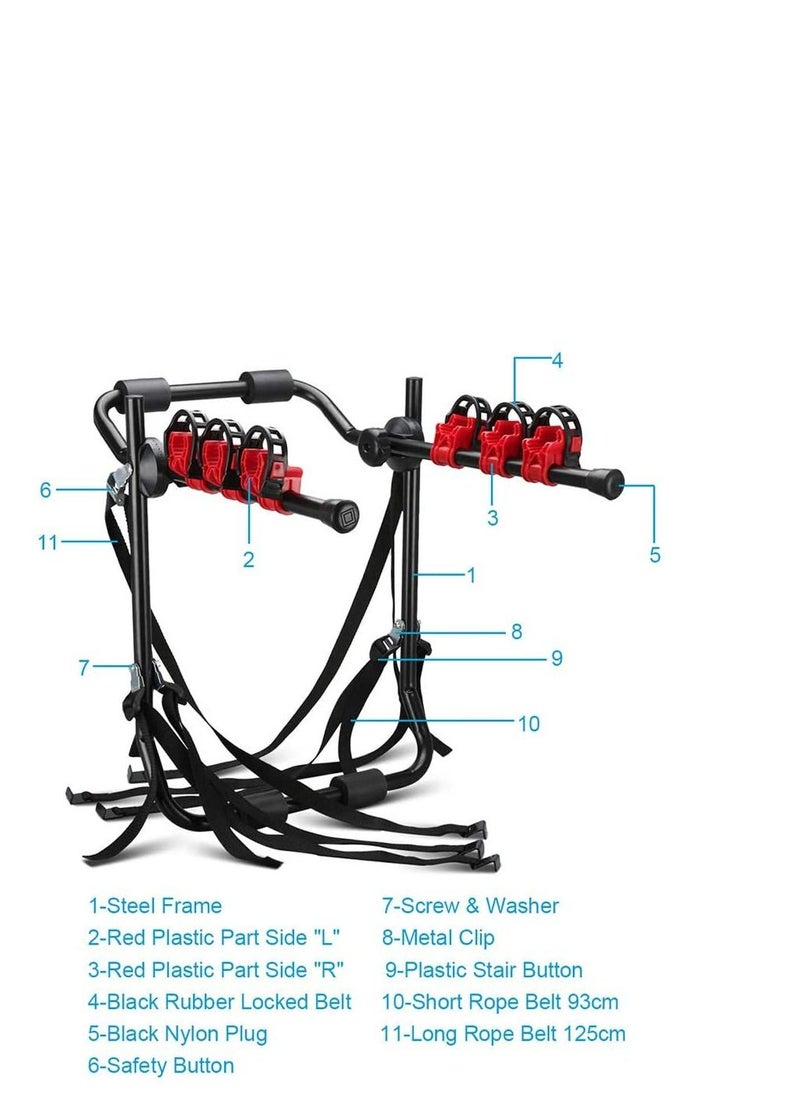 LIMOS 3 Bike Rack Bicycle Carrier Racks For Cars and Trucks  - Image 5