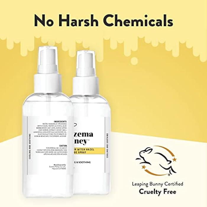 ECZEMA HONEY Premium Witch Hazel & Aloe Spray - Facial Mist Skin Care Product - Unscented Moisturizer, Dewy Makeup Spray, Aftershave & More (8 Oz) - Image 5