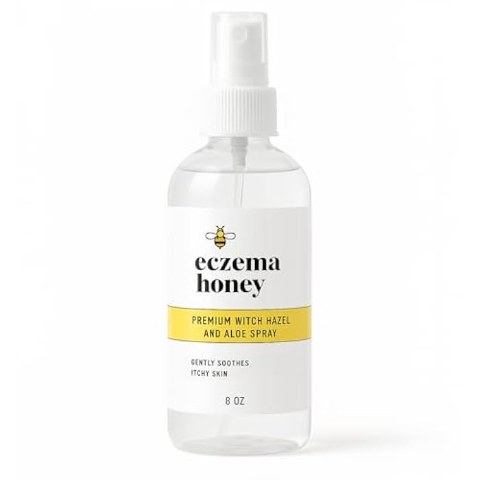 ECZEMA HONEY Premium Witch Hazel & Aloe Spray - Facial Mist Skin Care Product - Unscented Moisturizer, Dewy Makeup Spray, Aftershave & More (8 Oz) - Image 1