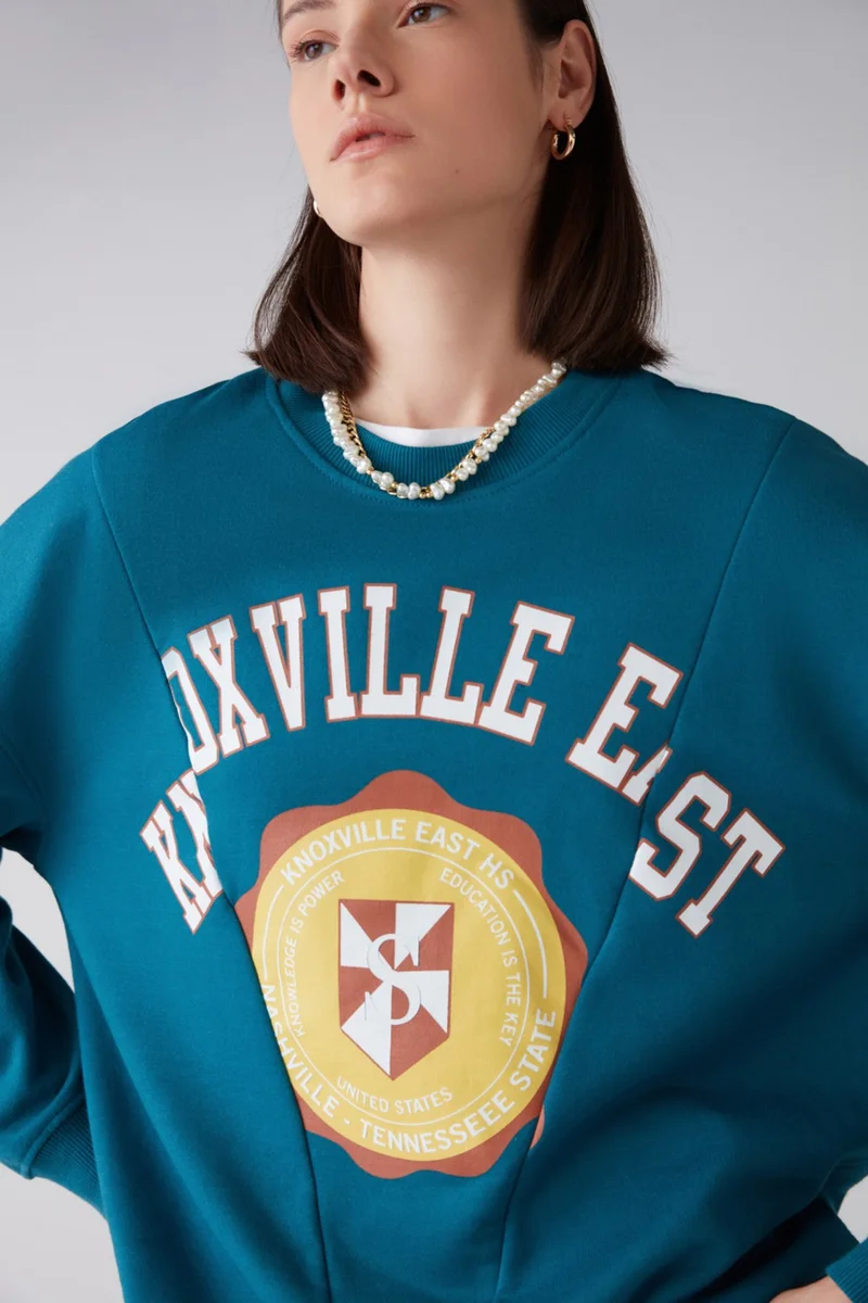 جريميلانج Mardi Oversize Petrol Green Sweatshirt